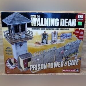 AMC The Walking Dead Prison Tower 459 PCS Over 12.5 IN Tall, Figures Included